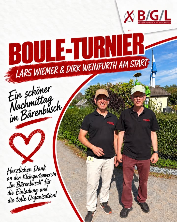 Am Sonntag waren wir beim traditionellen Boule-Turnier der Langenfelder Ratsfraktionen…