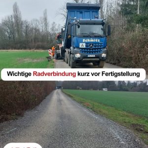 Die Bauarbeiten am Rad- und Fußweg „Am Schwarzen Weiher“ kommen…