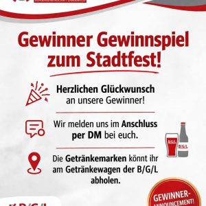 🎉 Gewinnspiel zum Stadtfest – unsere Gewinner stehen fest! 🍻