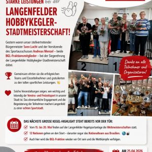 🎳 Starke Leistungen bei der Langenfelder Hobbykegler-Stadtmeisterschaft! 🎳