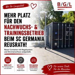 ⚽ Gute Nachrichten für den SC Germania Reusrath  und den Nachwuchssport vor Ort! ⚽