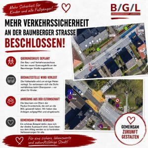 🚸 Mehr Verkehrssicherheit an der Baumberger Straße beschlossen!