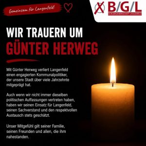 Wir trauern um Günter Herweg.