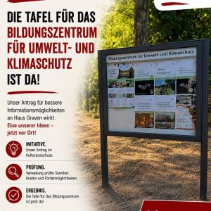 Unser Antrag wird sichtbar: Neue Infotafel an Haus Graven