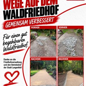 Die Wege auf dem Waldfriedhof waren vielerorts in keinem guten…